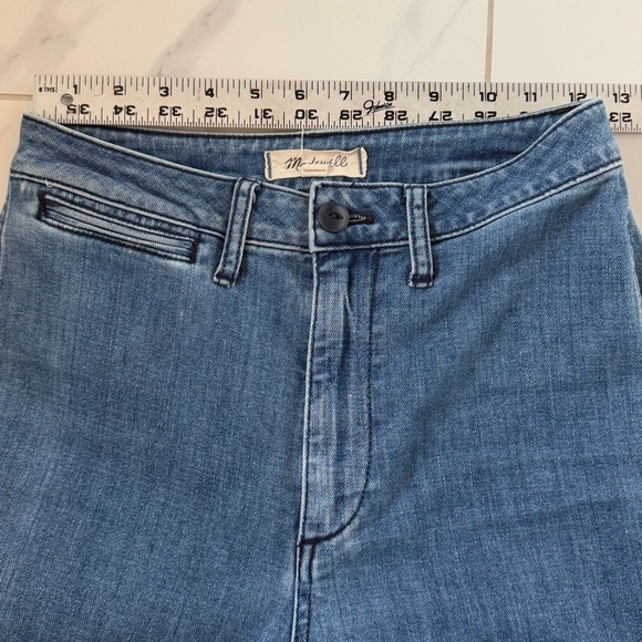 Madewell Emmett Wide-Leg Crop Rosalie Wash Medium Denim Jeans Women’s Size 26 - Picture 14 of 15